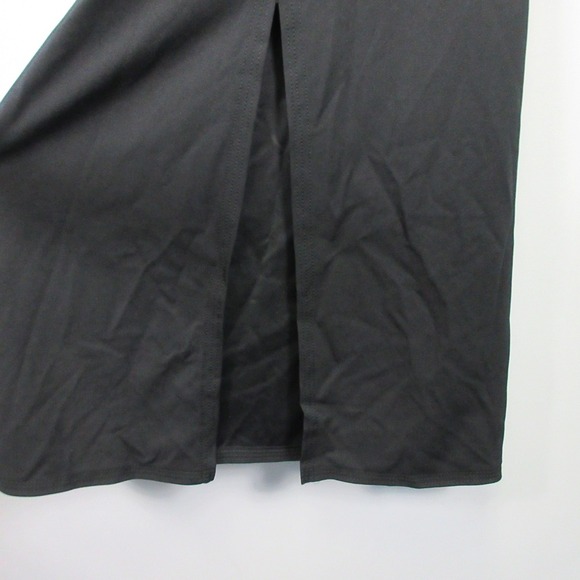 Zara Womens Maxi Dress L Black Short Sleeve Slit Asymetric Minimalist Party 394 - Picture 7 of 11